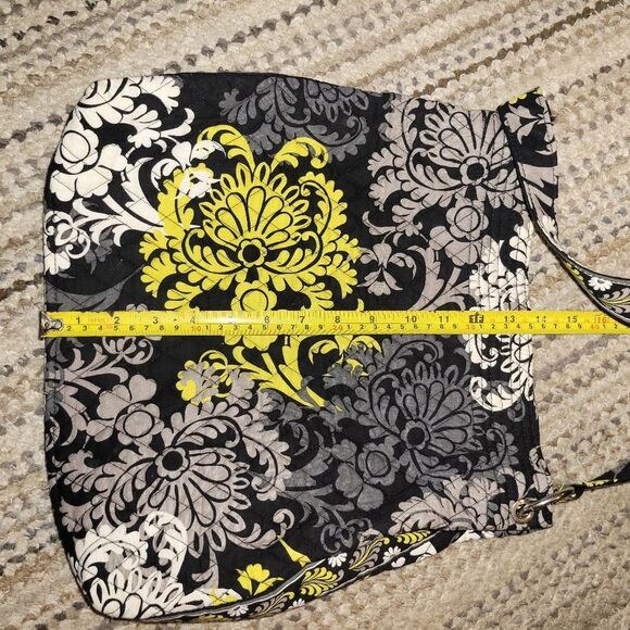Retired Vera Bradley Baroque slim Tote Bag Black Gray Yellow - Picture 2 of 5